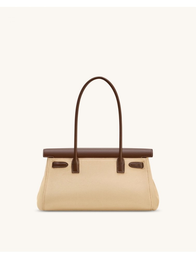 JW PEI Yara Faux Suede Shoulder Bag - Dark Brown Σκούρο Καφέ Τσάντα Ώμου