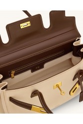 JW PEI Yara Faux Suede Shoulder Bag - Dark Brown Σκούρο Καφέ Τσάντα Ώμου
