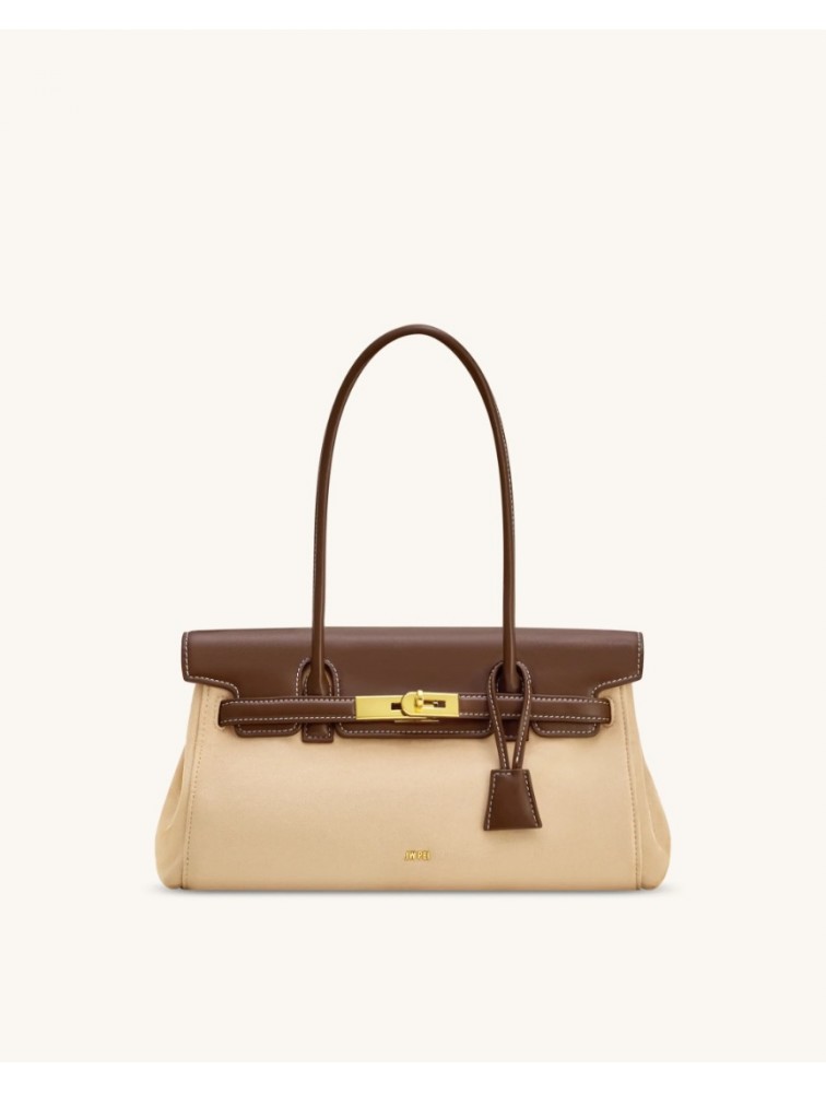JW PEI Yara Faux Suede Shoulder Bag - Dark Brown Σκούρο Καφέ Τσάντα Ώμου