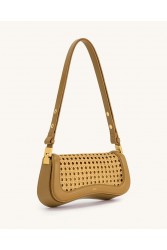 JW PEI Joy Faux Bamboo Woven Shoulder Bag - Brown Καφέ Ρατάν Τσάντα Ώμου