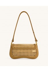 JW PEI Joy Faux Bamboo Woven Shoulder Bag - Brown Καφέ Ρατάν Τσάντα Ώμου