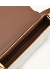JW PEI Joy Shoulder Bag - Brown Canvas Καφέ Κανβά Τσάντα Ώμου