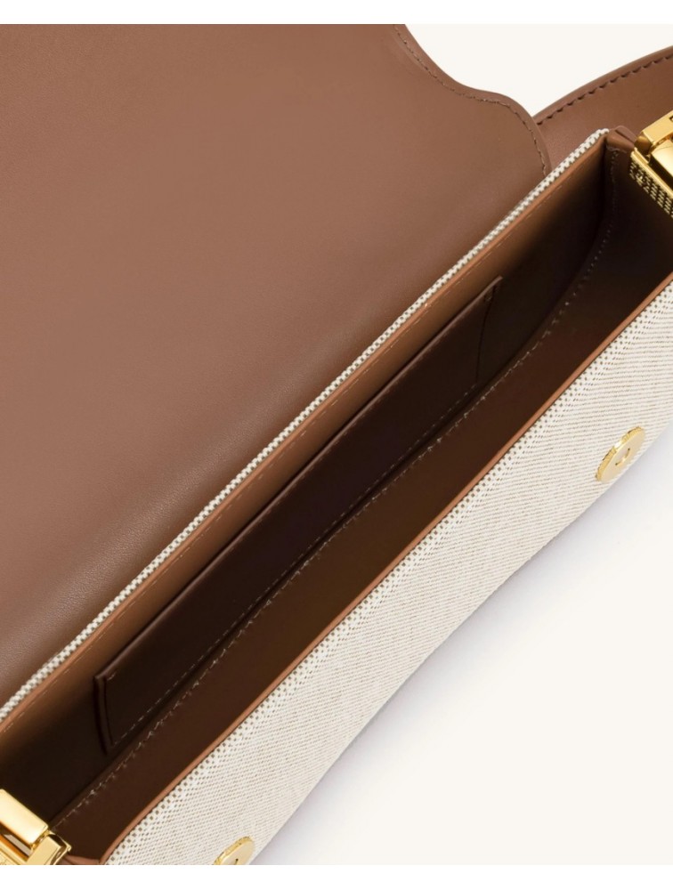 JW PEI Joy Shoulder Bag - Brown Canvas Καφέ Κανβά Τσάντα Ώμου