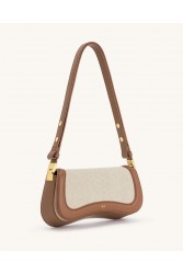 JW PEI Joy Shoulder Bag - Brown Canvas Καφέ Κανβά Τσάντα Ώμου