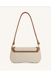 JW PEI Joy Shoulder Bag - Brown Canvas Καφέ Κανβά Τσάντα Ώμου