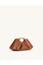 JW PEI  Lila Metal Frame Clutch - Brown Καφέ Τσάντα Χειρός με Μεταλλικά Στοιχεία