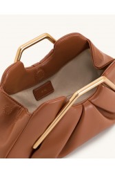 JW PEI  Lila Metal Frame Clutch - Brown Καφέ Τσάντα Χειρός με Μεταλλικά Στοιχεία