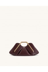 JW PEI Lila Metal Frame Clutch - Burgundy Μπορντώ Τσάντα Χειρός με Μεταλλικά Στοιχεία