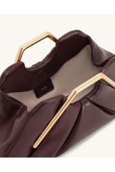 JW PEI Lila Metal Frame Clutch - Burgundy Μπορντώ Τσάντα Χειρός με Μεταλλικά Στοιχεία