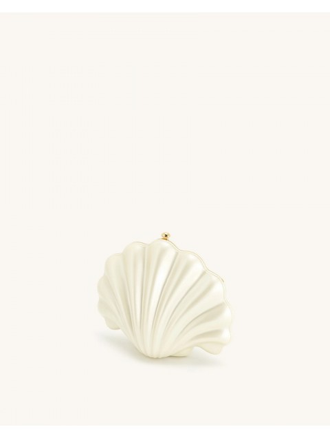 JW PEI Maisie Shell Clutch - Ivory Εκρού Κλατς σε Σχήμα Κοχυλιού
