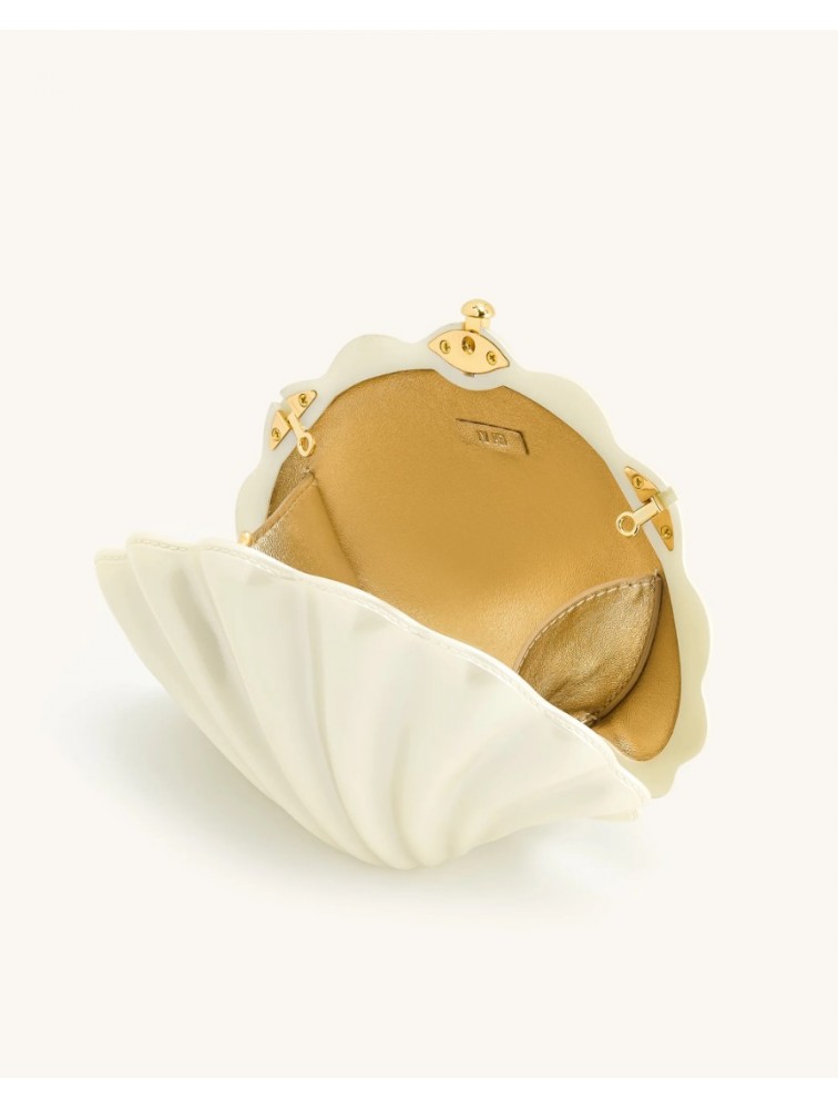 JW PEI Maisie Shell Clutch - Ivory Εκρού Κλατς σε Σχήμα Κοχυλιού