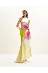 JW PEI Olivia Floral Halter Gown - Multicolor Φλοράλ Μάξι Φόρεμα