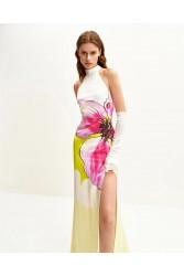 JW PEI Olivia Floral Halter Gown - Multicolor Φλοράλ Μάξι Φόρεμα