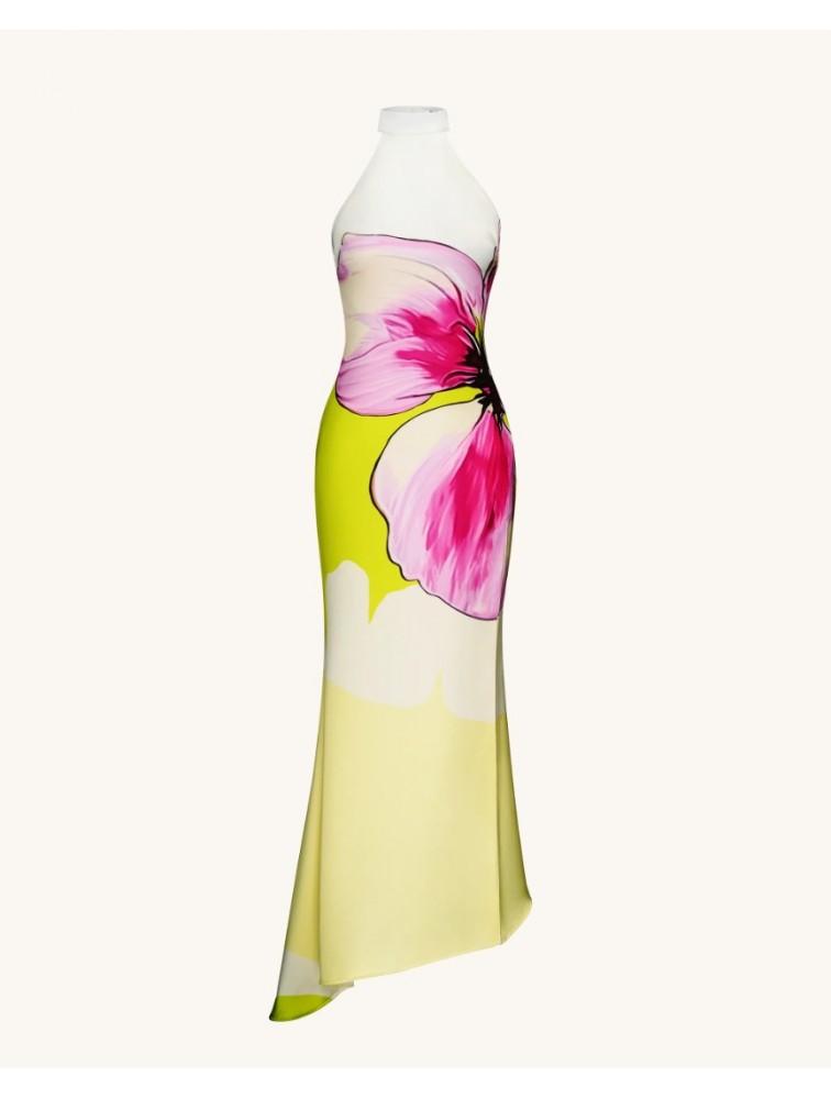 JW PEI Olivia Floral Halter Gown - Multicolor Φλοράλ Μάξι Φόρεμα