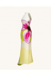 JW PEI Olivia Floral Halter Gown - Multicolor Φλοράλ Μάξι Φόρεμα