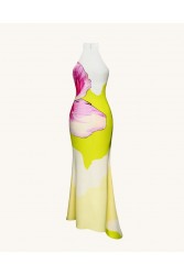 JW PEI Olivia Floral Halter Gown - Multicolor Φλοράλ Μάξι Φόρεμα