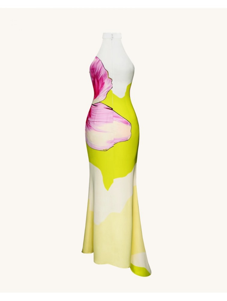 JW PEI Olivia Floral Halter Gown - Multicolor Φλοράλ Μάξι Φόρεμα