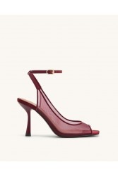 JW PEI Serenity Open Toe Mesh Slingback Sandals - Burgundy Μπορντώ Φιλτιρέ Πέδιλο