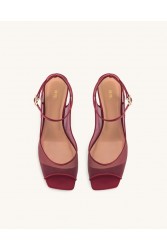 JW PEI Serenity Open Toe Mesh Slingback Sandals - Burgundy Μπορντώ Φιλτιρέ Πέδιλο