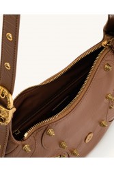 JW PEI Tessa Crushed Shoulder Bag - Brown Καφέ Τσάντα 'Ωμου με Μεταλλικά Στοιχεία