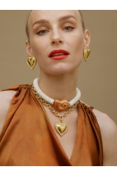 KALEIDO ALLEGRA CLIPS (GOLD/CRYSTAL) Χρυσά σκουλαρίκια από μασίφ ορείχαλκο