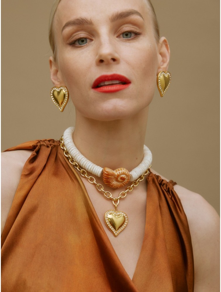 KALEIDO ALLEGRA CLIPS (GOLD/CRYSTAL) Χρυσά σκουλαρίκια από μασίφ ορείχαλκο