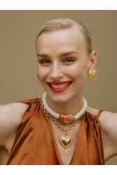 KALEIDO ALLEGRA CLIPS (GOLD/CRYSTAL) Χρυσά σκουλαρίκια από μασίφ ορείχαλκο