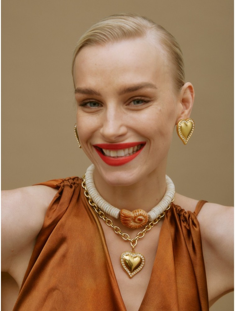 KALEIDO ALLEGRA CLIPS (GOLD/CRYSTAL) Χρυσά σκουλαρίκια από μασίφ ορείχαλκο