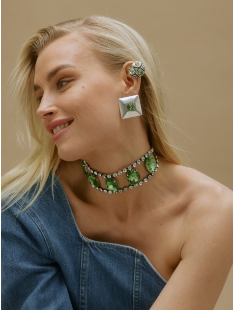 KALEIDO RENEE NECKLACE Πράσινο κολιέ από ορείχαλκο επάργυρο