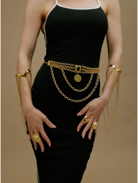 KALEIDO FRANCESCA BELT/NECKLACE Χρυσή Ζώνη/ Κολιέ από ορείχαλκο επιχρυσωμένο 24 καρατίων 