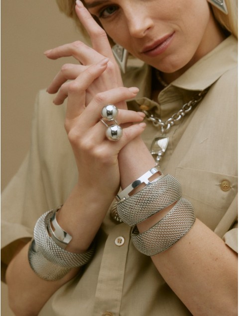 KALEIDO RETE Bracelet Ασημί Βραχιόλι Από Ανοξείδωτο Ατσάλι