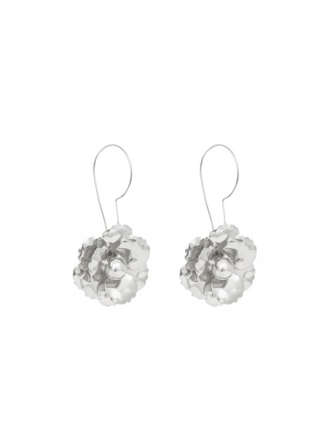 KALEIDO MAGNOLIA EARRINGS (SILVER) Σκουλαρίκια λουλουδιών από επάργυρο ορείχαλκο 