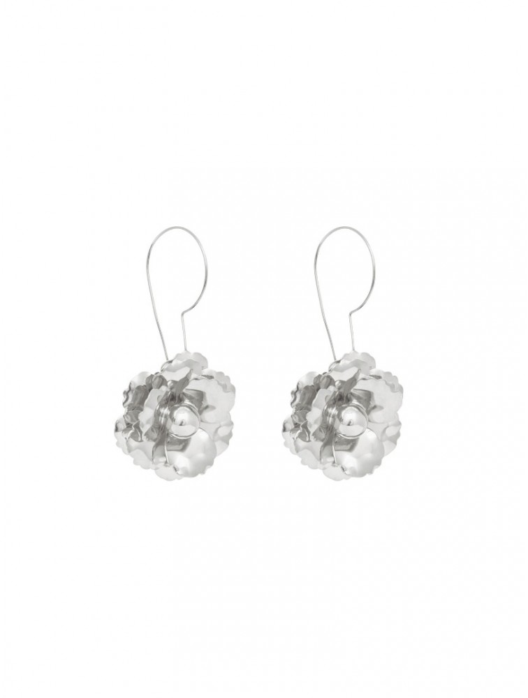 KALEIDO MAGNOLIA EARRINGS (SILVER) Σκουλαρίκια λουλουδιών από επάργυρο ορείχαλκο