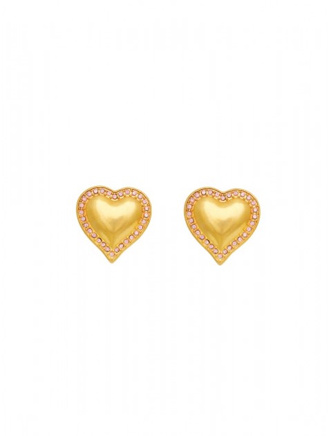 KALEIDO ALLEGRA CLIPS (GOLD/PINK) Χρυσά σκουλαρίκια από μασίφ ορείχαλκο 