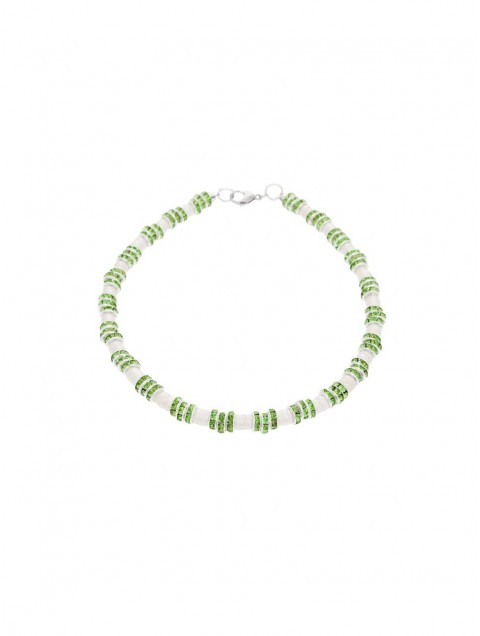 KALEIDO PALMA NECKLACE(GREEN) Πράσινο Κολιέ με μαργαριτάρια γλυκού νερού