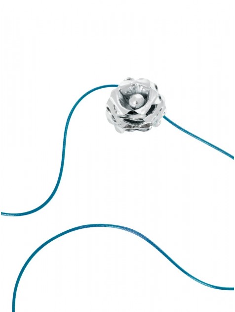 KALEIDO FLEUR DE LIS NECKLACE (SILVER/BLUE) Ασημένιο Επάργυρο ορειχάλκινο λουλούδι