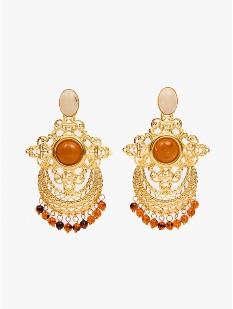 KALEIDO NOA Earrings Σκουλαρίκια από ορείχαλκο επιχρυσωμένο 24 καρατίων