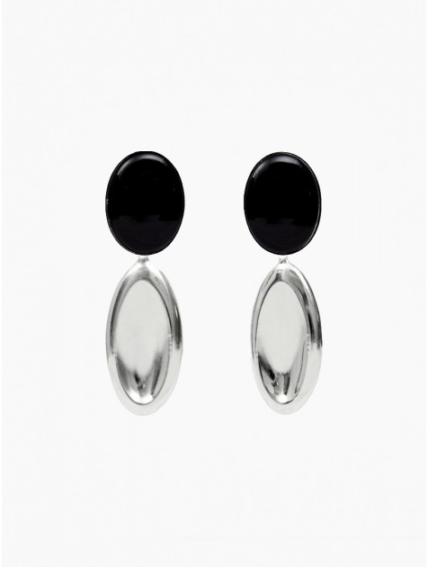 KALEIDO NOIRE Earrings Σκουλαρίκια από ορείχαλκο επαργυρωμένα