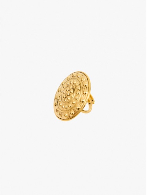 KALEIDO PENELOPE Ring Gold Adjustable bronze ring 24 carat gold plated