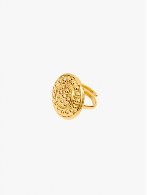 KALEIDO HELIOS Ring Gold Adjustable bronze ring 24 carat gold plated