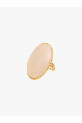 KALEIDO ESTHER Ring Beige Ρυθμιζόμενο μπρούτζινο δαχτυλίδι 24 καρατίων επίχρυσο