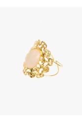 KALEIDO NARCISSA Bracelet Gold Beige Βραχιόλι από ορείχαλκο επιχρυσωμένο 24 καρατίων