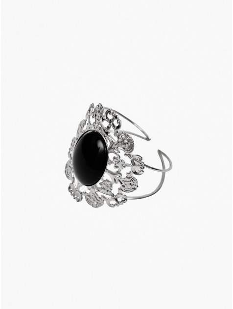 KALEIDO ERICA Bracelet Silver Black Βραχιόλι από ορείχαλκο επάργυρο