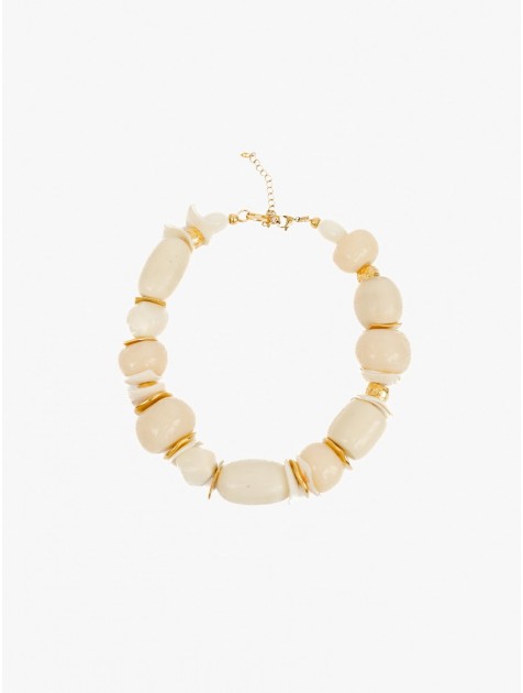 KALEIDO SAMANTHA Necklace Μπεζ κολιέ με χάντρες