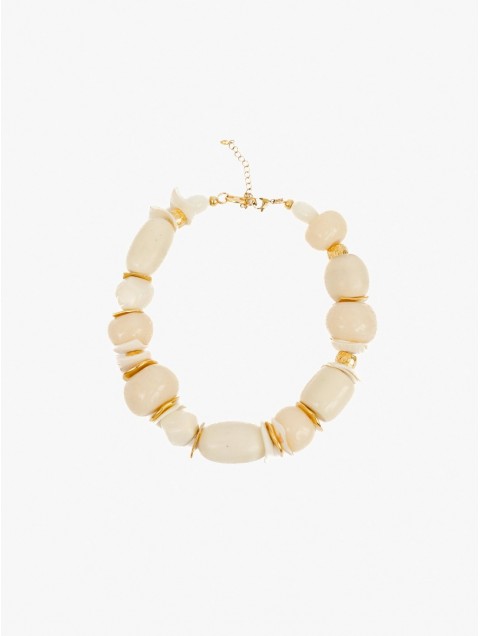 KALEIDO SAMANTHA Necklace Beige beaded necklace