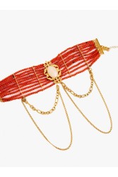 KALEIDO LYRA CHOKER Κολιέ με σκούρες κοραλί χάντρες