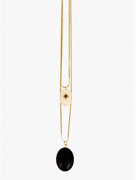 KALEIDO RAQUEL Necklace Κολιέ με αλυσίδες από ανοξείδωτο ατσάλι 2 σε 1