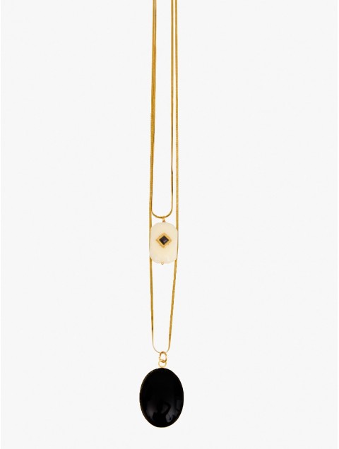 KALEIDO RAQUEL Necklace 2 in 1 stainless steel chain necklace