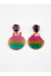 KALEIDO TULUM Earrings Χρυσά Σκουλαρίκια Επιχρυσωμένα Με Κρύσταλλα 24 Καρατίων
