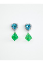 KALEIDO Aqua Velva Earrings Ασημένια Σκουλαρίκια Με Κρυστάλλινη Διακόσμηση